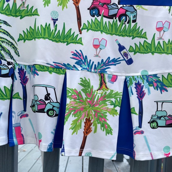 NEW Ladies' back pleat golf skort with Golf carts & palm trees. So fun! - Picture 12 of 16